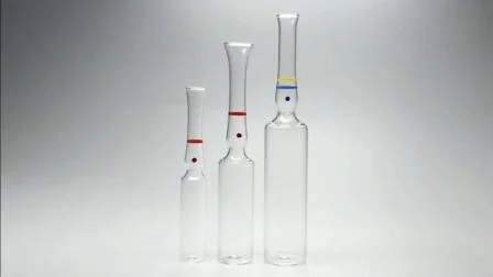 Fiala di vetro borosilicato per iniezione medica monouso vuota trasparente o ambrata